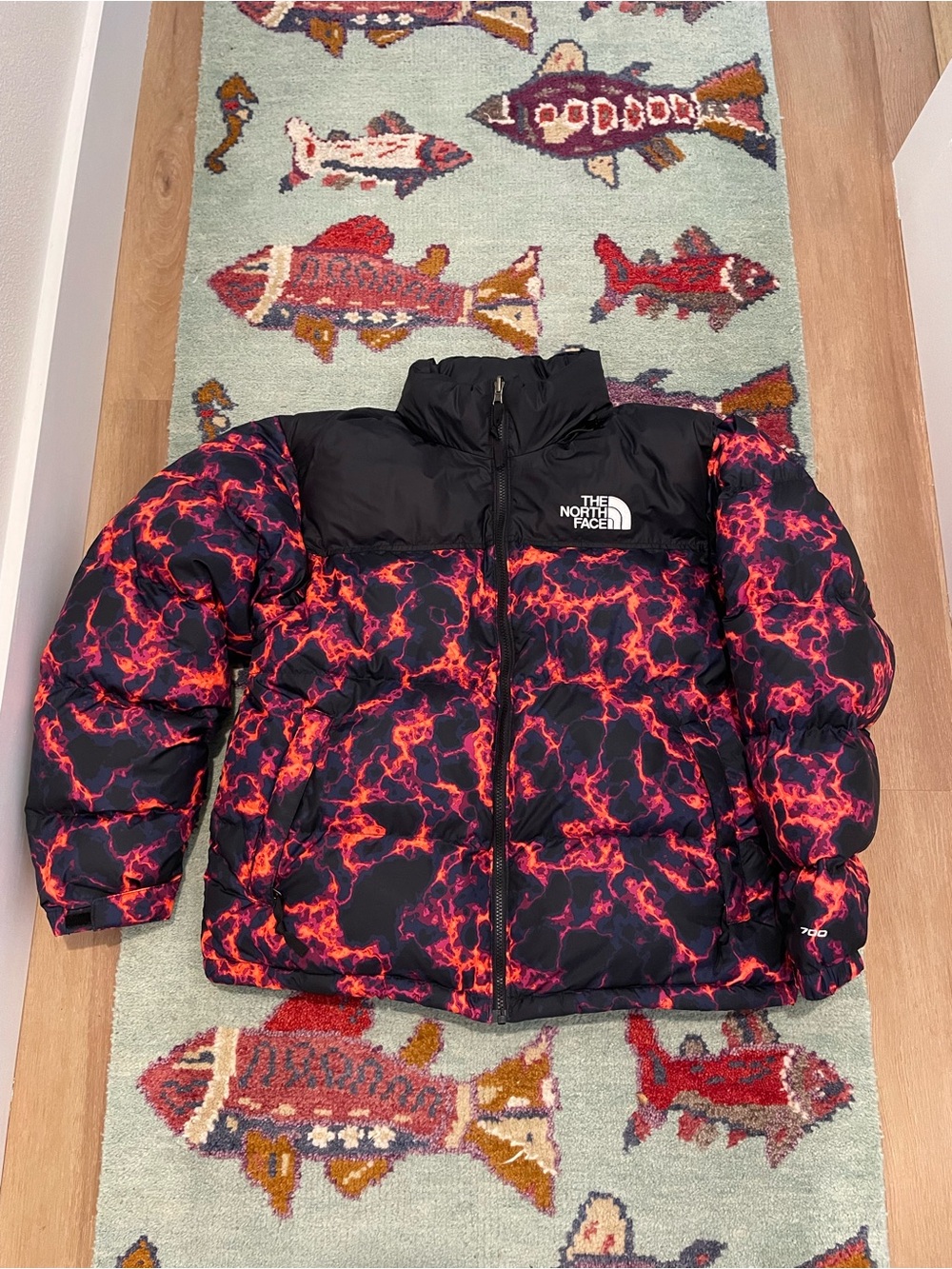 The North Face Nupste 700 1996 Black Marble Camo Print Men’s Down Filled Puffer
